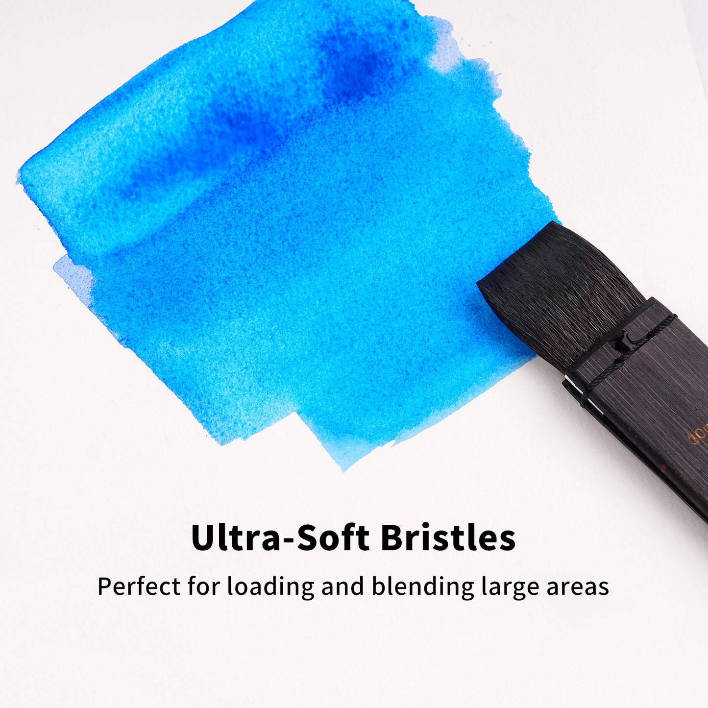 Fuumuui 4-pack Watercolor Brushes – Great for washes, backgrounds and large areas of painting