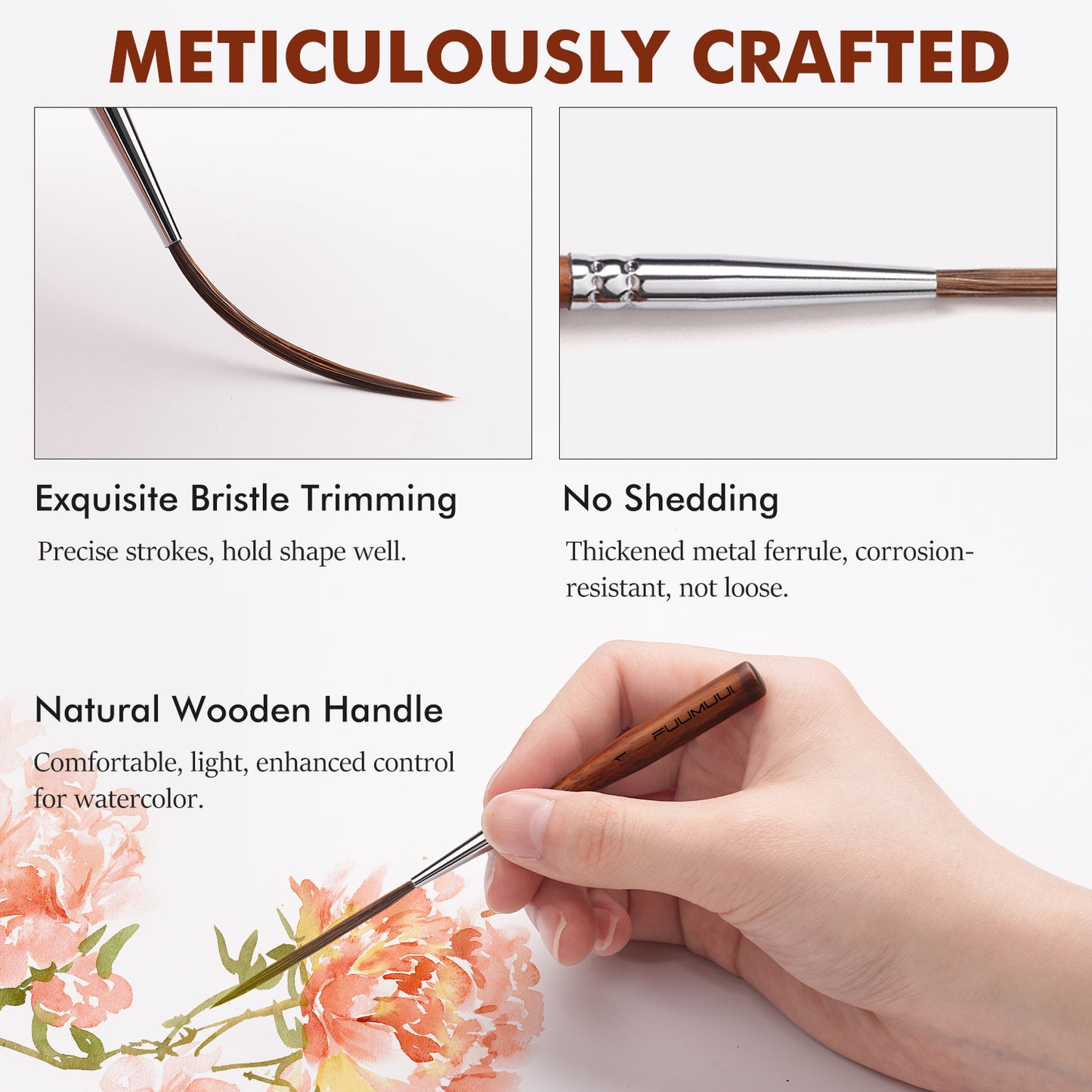 Fuumuui Long Liner Brush , ideal for Acrylic & Oil