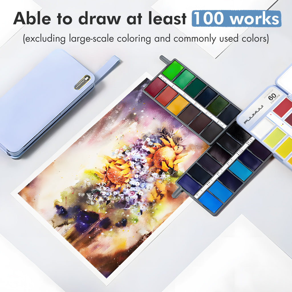 Fuumuui 60-Color Watercolor Paint Set