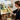Artist painting a watercolor landscape with a Fuumuui 30mm animal hair flat brush featuring a wooden handle, part of the Fuumuui 4pcs Animal Hair Flat Brush Set (20/30/40/50mm), an essential for Fuumuui art supplies.