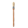 Fuumuui size #4 long handle oval hog bristle paint brush with natural bristles and a wooden handle.