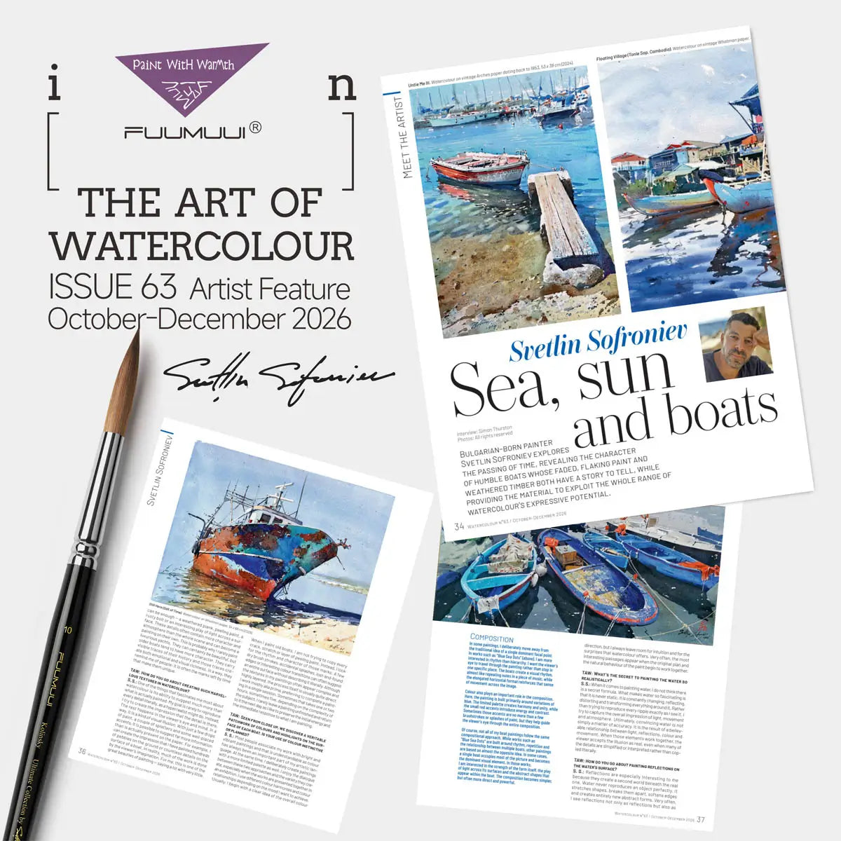 FUUMUUI Featured in The Art of Watercolour Issue 63