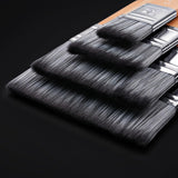 Fuumuui 4pcs Flat Paddle Paint Brush Set with grey synthetic bristles and silver ferrules.