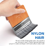 Fuumuui 4 inch flat paddle paint brush with nylon hair and wooden handle.