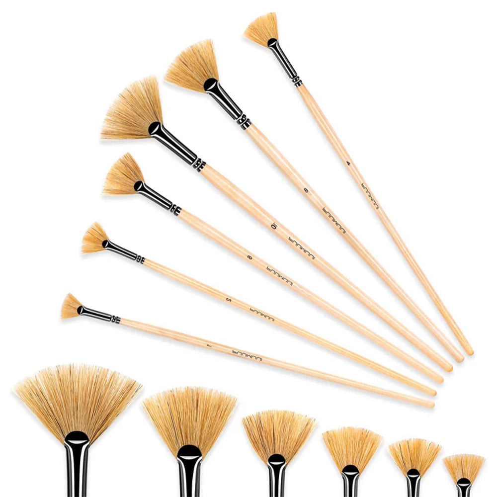 Fuumuui 6pcs Professional  Bristle Oil Brushes