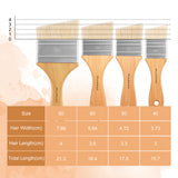 Fuumuui 40mm 50mm 60mm 80mm Bristle Paint Brushes Wall Professional Angled Paint Brushes Oil Acrylic Painting Set