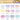 Swatch chart of 12 shimmer watercolor paint set showing metallic glitter flash finishes.