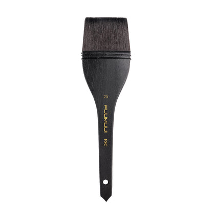 Fuumuui 5pcs Squirrel Hair Hake Brushes Flat Watercolor Brushes