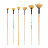 Fuumuui professional bristle oil fan brushes set, featuring various sizes.