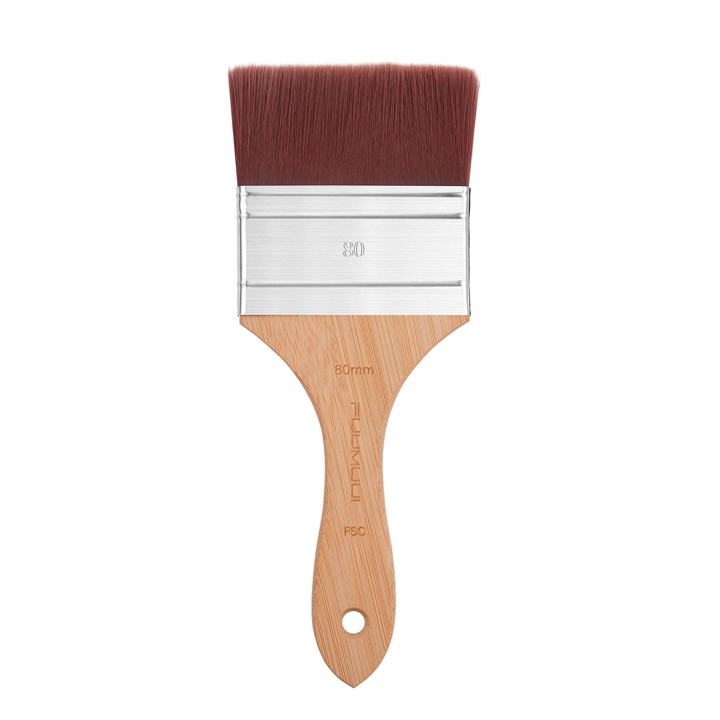 Fuumuui 2pcs Large Nylon Flat Brushes for Watercolor, Acrylic & Oil Painting