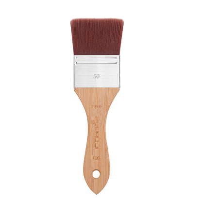 Fuumuui 2pcs Large Nylon Flat Brushes for Watercolor, Acrylic & Oil Painting