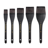Fuumuui 5pcs Squirrel Hair Hake Flat Watercolor Brushes Set with Black Handles