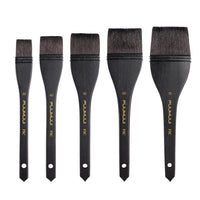 Fuumuui 5pcs Squirrel Hair Hake Brushes Flat Watercolor Brushes