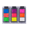 Fuumuui 9-Color Watercolor Powder Set in a clear, travel-friendly case. Features nine high water solubility watercolor pans including vibrant blue, red, green, purple, pink, yellow, orange, and white, ideal for illustration and journaling art supplies.