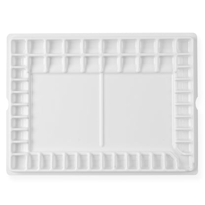 Fuumuui Professional 47-Well Watercolor Palette – Non-Stick Ceramic-Like Surface with Brush Holder and Tilted Spill-Proof Wells