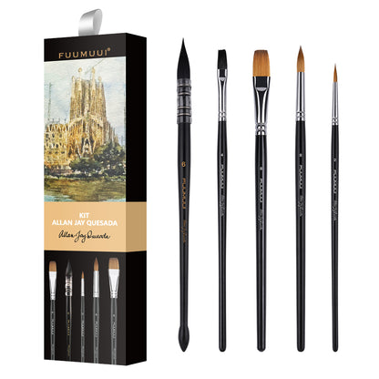 Fuumuui &Allan Jay Quesada Professional Watercolor Mixing Brush Set