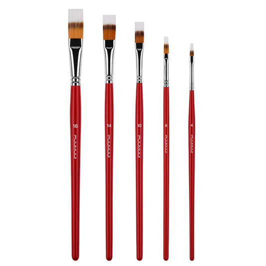 Fuumuui 5pcs Professional Nylon Hair Acrylic Brushes