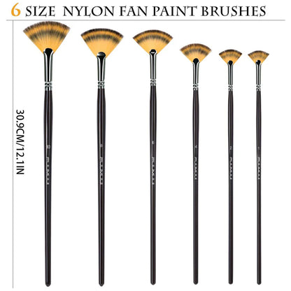 Fuumuui 6pcs Professional Nylon Hair Acrylic Brushes