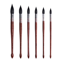 FUUMUUI 6Pcs Natural Squirrel Hair Mop Brush Set