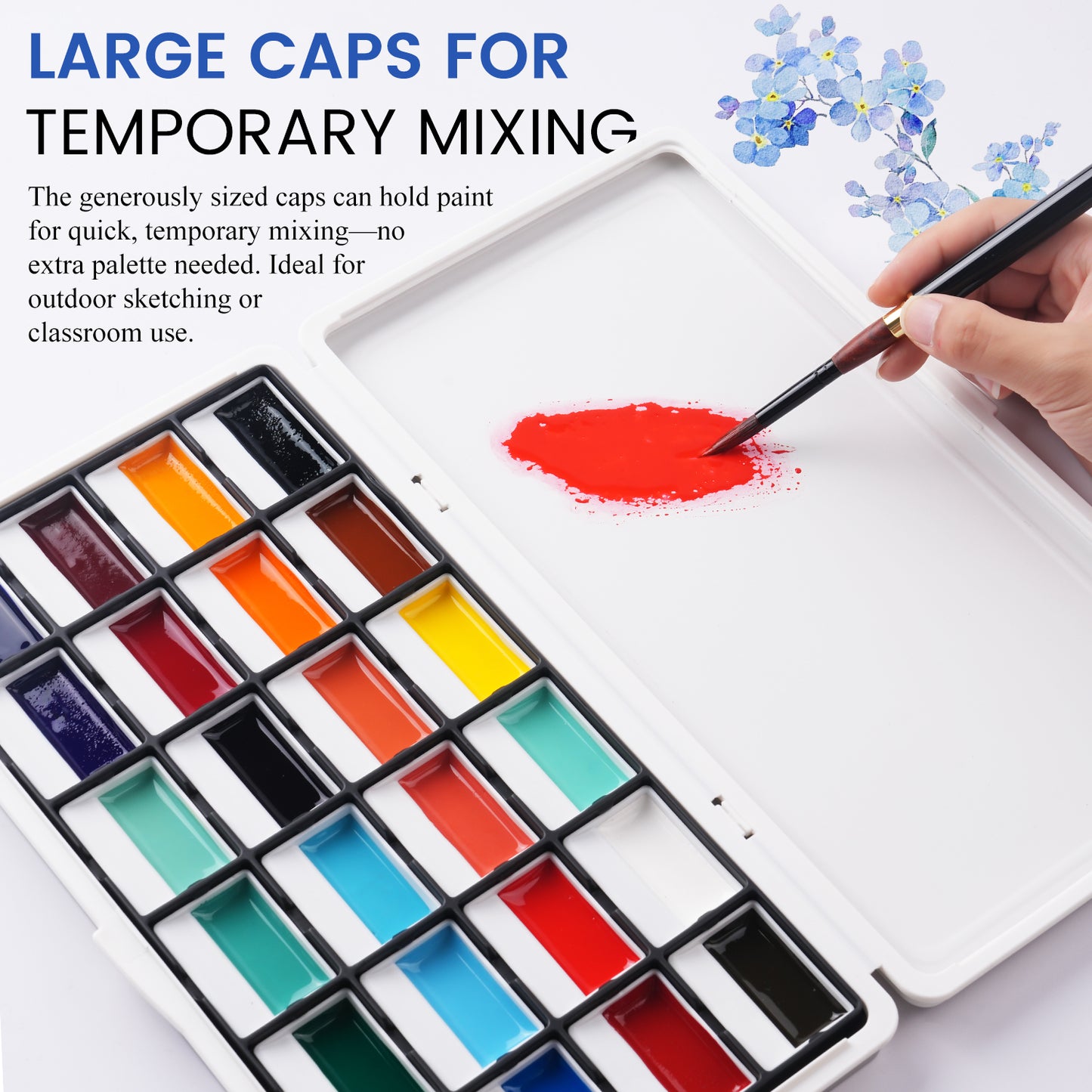 FUUMUUI 24-Color Semi-Solid Opaque Watercolor for Professional Artists