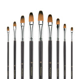 Fuumuui 9-piece professional nylon hair filbert acrylic brush set