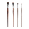 Set di pennelli piatti in pelo di tasso 4 pezzi Fuumuui Art Supplies con manici in legno marrone per pittura acrilica e a olio