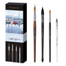 Fuumuui & Svetlin Sofroniev Professional Artist Watercolor 4 brush Set, displaying the branded packaging box and the four individual watercolor art brushes.