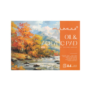 Fuumuui 아크릴 및 유화 페인팅 패드, A4-20매의 160lb(350gsm) 텍스처 용지, 학생, 초보자 및 전문 화가에게 이상적이며, 표지에 생생한 가을 풍경 그림이 있습니다.