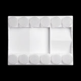 Palette de peinture Fuumuui à 12 godets avec mini-pots de peinture étanches et zones de mélange pour les fournitures d'art aquarelle, acrylique et gouache.