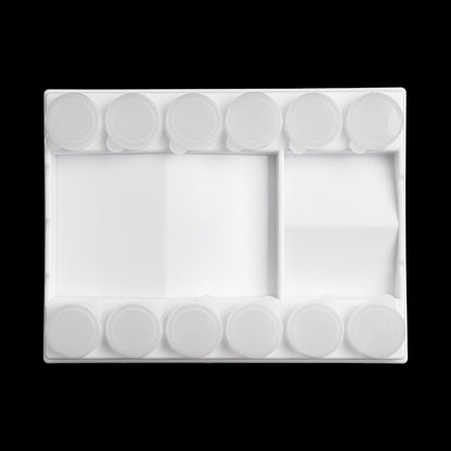 Fuumuui 12-Well Paint Palette with Mixing Area – Leakproof Mini Paint Pots for Watercolor, Acrylic, and Gouache