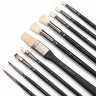 Fuumuui 10pcs professional brush set for acrylic and oil painting, featuring assorted natural and synthetic bristles, black handles, and gold Fuumuui branding.
