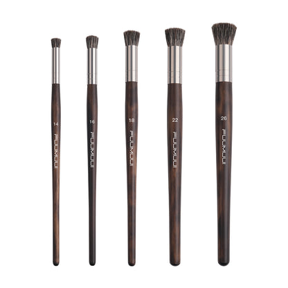 Fuumuui 5pcs natural animal hair brushes, suitable for acrylic, oil and gouache.