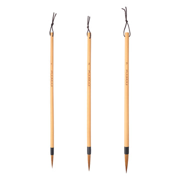 Drei Fuumuui professionelle Kalligraphie-Pinsel für Aquarell- und Tuschemalerei.