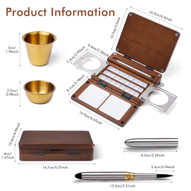 Ensemble de Palette d'Aquarelle Portable à 24 Godets | Comprend un Pinceau de Voyage et des Sangles Multi-Usages, Parfait pour la Peinture en Extérieur