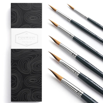 Fuumuui Pointed Triangle Brushes for Watercolor,Acrylic, and Gouache Paint