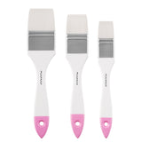 Fuumuui 1inch 1.5 inch 2 inch Artist Painting Brushes Set with Wooden Handle Pink Tail Big Flat Paint Brush