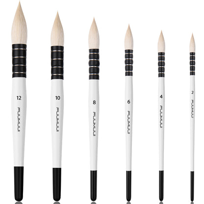 Fuumuui 6pcs Professional Watercolor Brushes