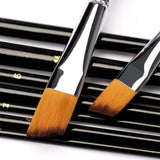 Fuumuui Pinceaux coudés professionnels en nylon pour peinture acrylique