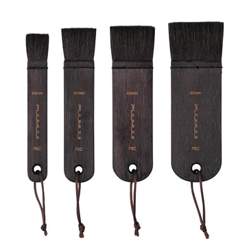 Set di 4 pennelli piatti Fuumuui per acquerello: set da 20mm, 30mm, 40mm, 50mm per velature, sfondi, pittura di grandi aree.