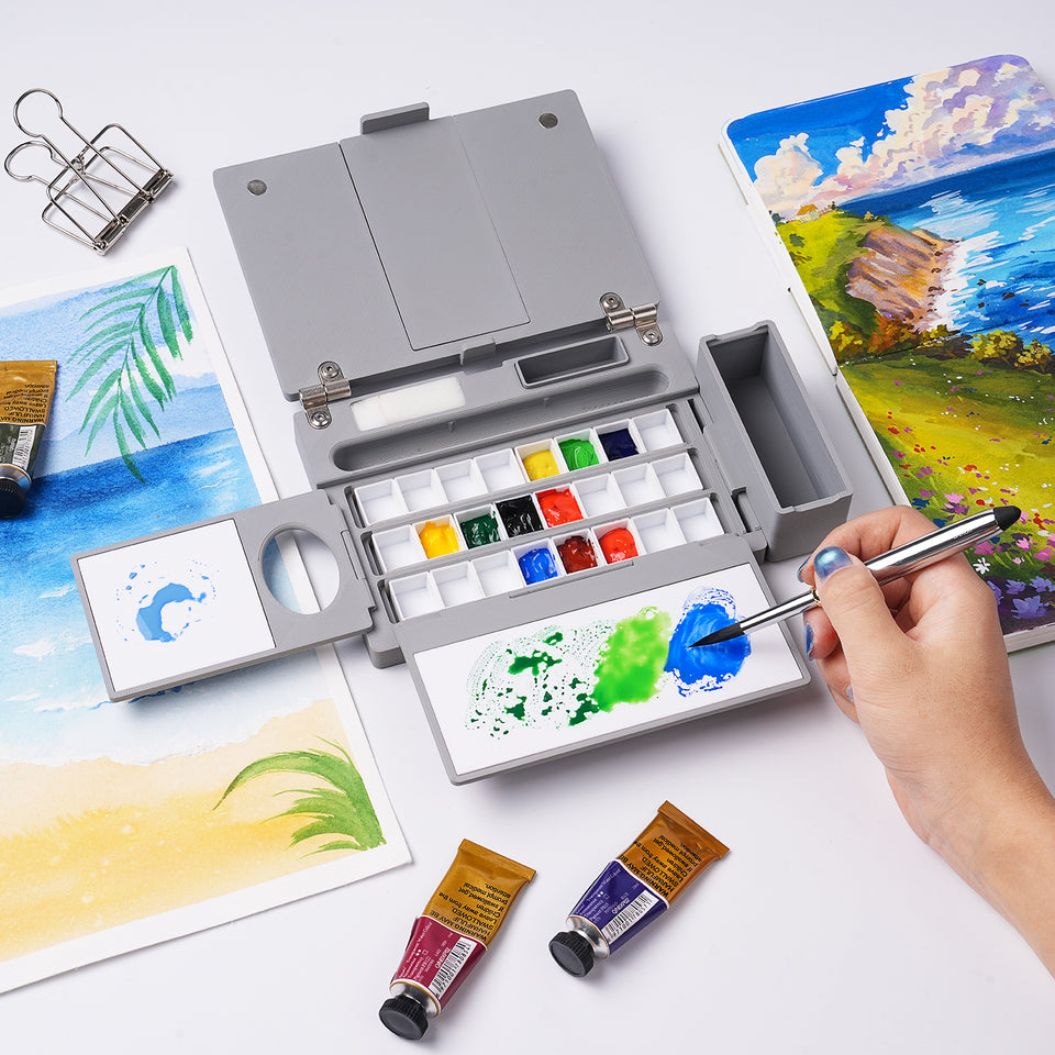 Portable Watercolor Box - Compact Travel Case | Fuumuui
