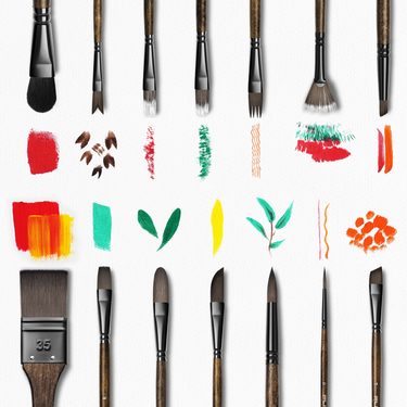 Fuumuui 26pcs Professional Paint Brush Set - Synthetic Nylon Paint Brushes for Acrylic, Oil, Watercolor, Gouache