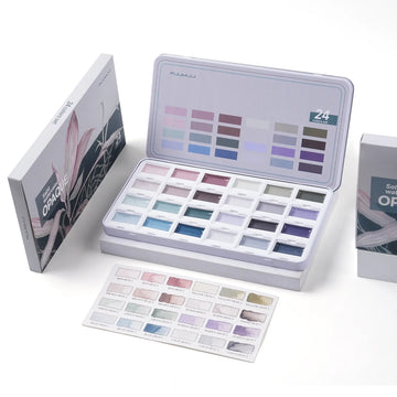 Fuumuui CREAMORA 24-Color Opaque Semi-Solid Watercolor Paint Set | Muted Color