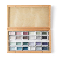 Fuumuui 24색 불투명 반고체 수채 물감 세트 - 차분한 색상