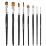 Fuumuui 8pcs Professional Sable Watercolor Brushes