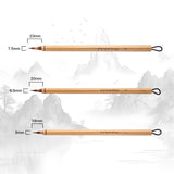 Fuumuui 3-teiliges Aquarellpinsel-Set mit einer Mischung aus natürlichem Wiesel- & Kaninchenhaar, kurzen Spitzen für Präzision und Kontrolle, mit sichtbaren Pinselspitzenabmessungen (23 mm, 20 mm, 18 mm).