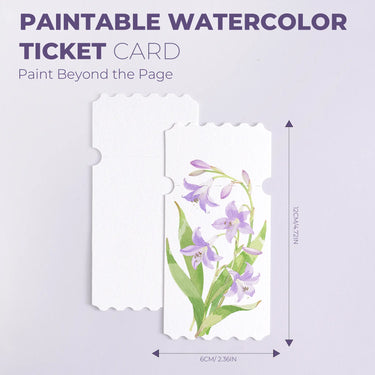 Fuumuui Paintable Watercolor Ticket Cards - 4.72" x 2.36"