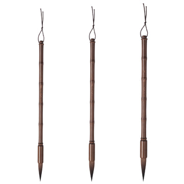Fuumuui professional calligraphy brushes, a set of three with bamboo section handles, suitable for watercolor.