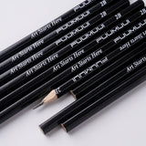 Fuumuui 2B black sketch pencils, one sharpened, displaying 'Art Starts Here' text, ideal for watercolor, illustration, and sketching art supplies.