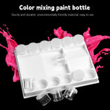 Palette de peinture Fuumuui à 12 godets avec zone de mélange et mini-pots de peinture transparents et étanches, adaptée aux fournitures d'art aquarelle, acrylique et gouache.