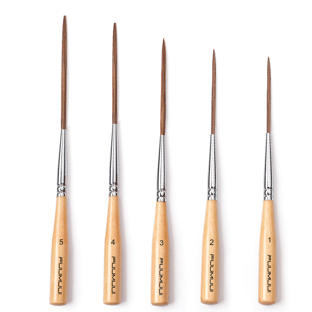 Fuumuui 3pcs/5pcs Long Liner Brush Set with PVC Bag